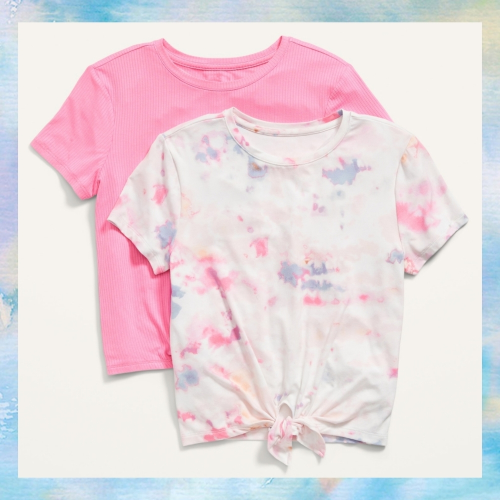 Old Navy Girls 2-Pack Luxe Tie-Hem Tee NWT